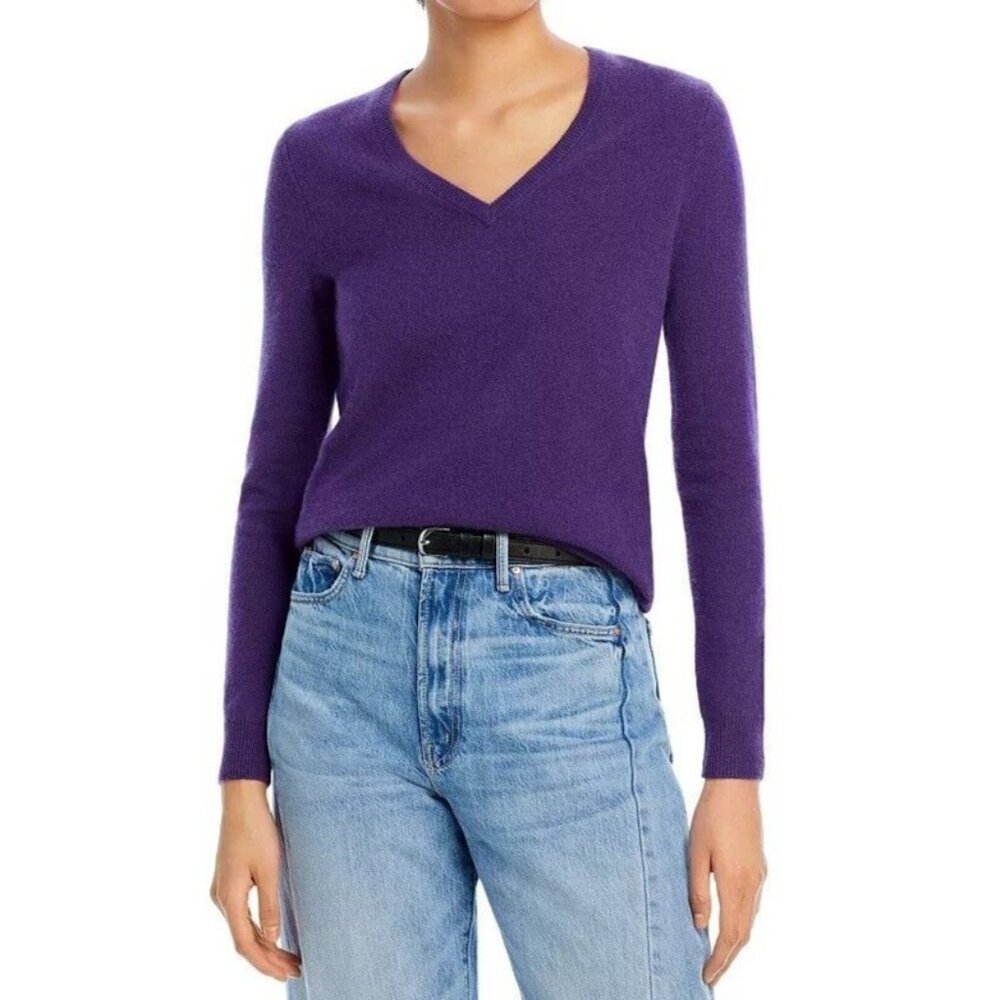 Women's Purple V-Neck Sweater